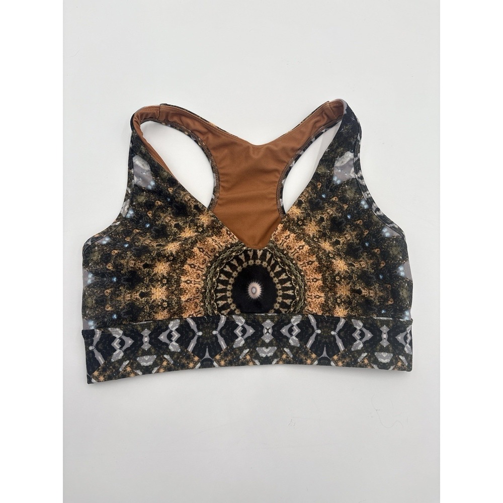 Wolven Sports Bra Medium Kaleidoscope Print Racerback Eco Activewear Yoga